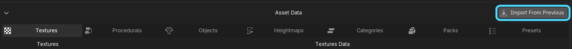 Import From Previous display